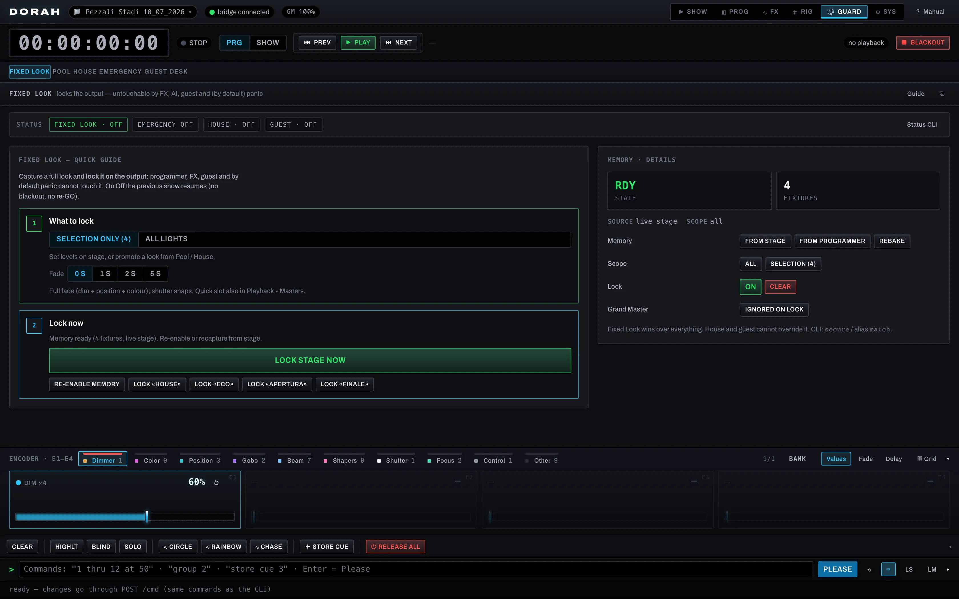 DORAH Guard Fixed Look: wizard to capture a full look and lock it on the output